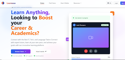 Learnoso Education Tech Platform Interface